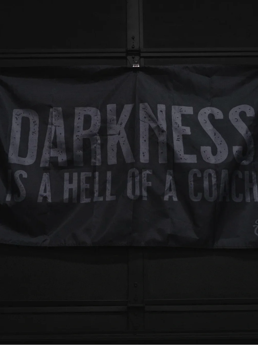 Darkness is a Hell of a Coach Tapestry/Flag - Black
